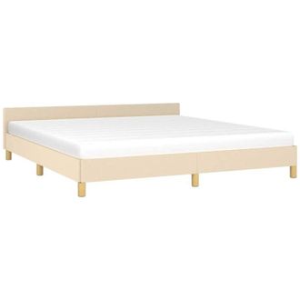 vidaXL Cama Sin Colch&oacute;n Tela Color Crema 180x200 Cm Vidaxl