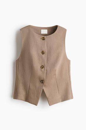 H&M Waistcoat in Dark Beige at Nordstrom, Size Xx-Small