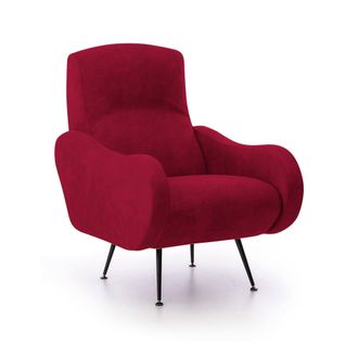 Dmora Poltrona Lasnigo, Sill&oacute;n Con Brazos, Soporta 90 Kg Made In Italy, Estructura De Madera, 70x100x98h Cm Rojo
