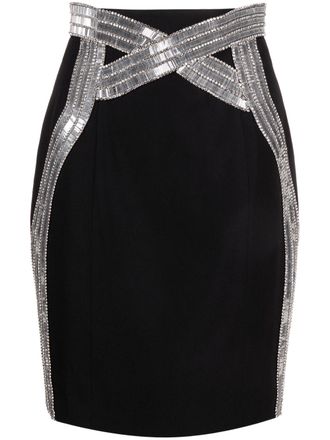 Balmain Kokerrok met pailletten - Zwart