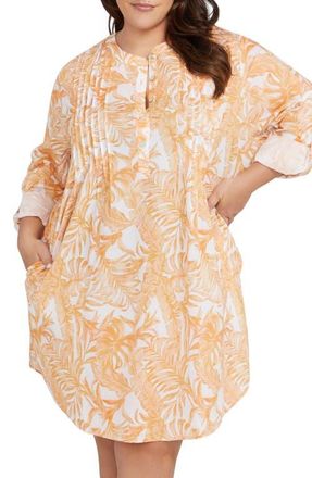 Artesands Gershwin Cotton Cover-Up Tunic in Coral at Nordstrom, Size 16-18 Us