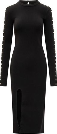 Stella McCartney Black Embellished Crew Neck Midi Dress