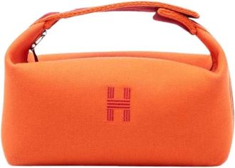 Herm&egrave;s Pre-owned Mini Bags, female, Orange, Size: ONE SIZE Pre-owned Canvas Pouch