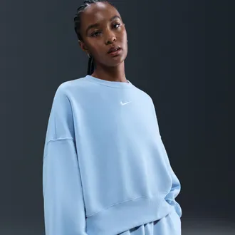 Nike Womens Nike Sportswear Phoenix Fleece Over-Oversized Crew-Neck Sweatshirt in Blue | DQ5761-442
