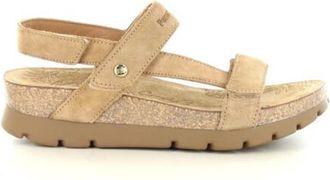 Panama Jack Dames Wedge Bark Bruine Su&egrave;de Leren Sandalen - Selma B10