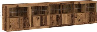 vidaXL Sideboard with led Lights Old Wood 283x37x67 cm Engineered Wood Vidaxl