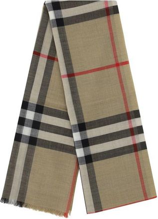 Burberry Womens Beige Wool Oves Aries Scarf