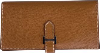 Herm&egrave;s Gold Epsom Leather Long Wallet (Bi-Fold) (Pre-Owned)
