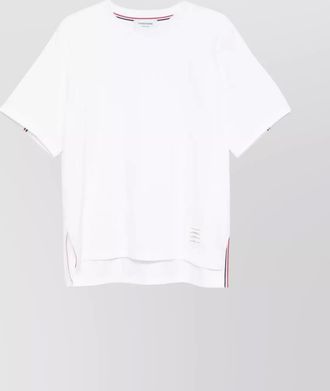 Thom Browne oversized t-shirt with rwb knit trim