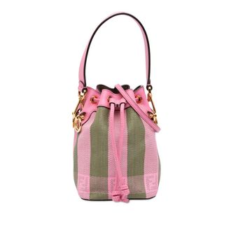 Fendi Pre-owned Fendi Mini Pequin Raffia F is Mon Tresor Bucket Bag Ladies YXVB1H53UCWHASXY