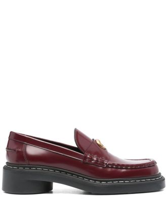 Marine Serre 50mm leather loafers - Red