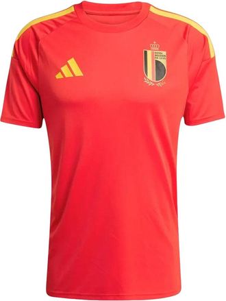 adidas Belgium 26 Home Fan Jersey Asia Sizing Red Bold Gold JZ5990