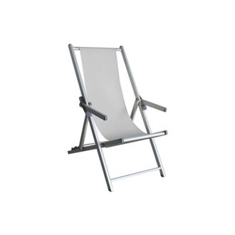 COSMA Cosma - Tumbona Con Reposabrazos De Aluminio Y Tela Blanco Mod. Mare