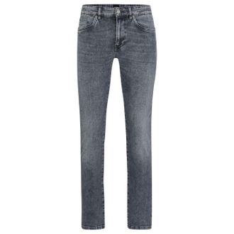 HUGO BOSS Mens Five Pocket Design Slim Fit Jeans in Charcoal - Size 33W/36L