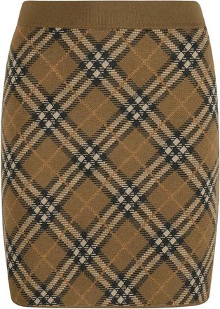 Burberry Stijlvolle Korte Rok - Dames - Korte rokken - Bruin - S - Katoen - Rokken