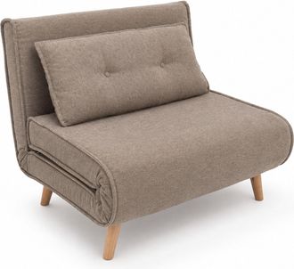 Home Heavenly Home Heavenly - Sof&aacute; Cama Pegaso Convertible 2 En 1 Con Coj&iacute;n Capiton&eacute; Y Patas De Madera, 95x81x82 Cm. Color: Beige