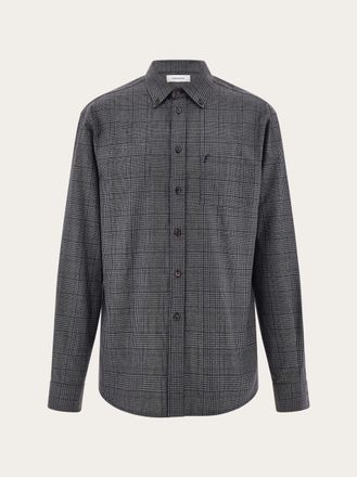 Ferragamo Uomo Camicia a quadri Nero