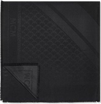 MCM Lauretos Monogram Shawl - Dames - Zijden sjaals - Zwart - ONE Size - Wol - Accessoires