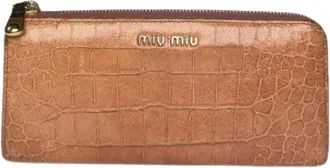Miu Miu Pre-owned Wallets, female, Orange, Size: ONE SIZE Pre-owned Leather Wallet