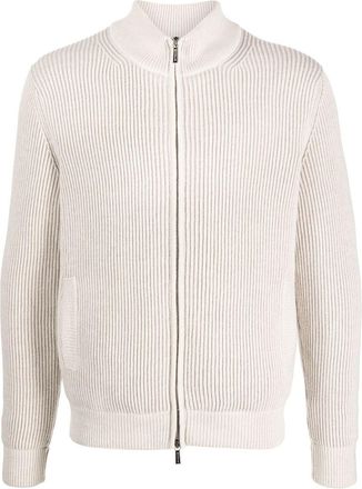 Moorer ribbed knit virgin wool jumper - men - Virgin Wool/Polyamide - 48 - Neutrals