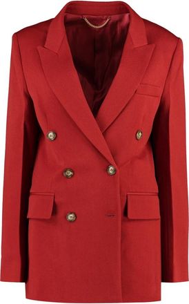 Victoria Beckham Double-breasted Wool Blazer - Dames - Blazers - Rood - S - Wol - Jassen