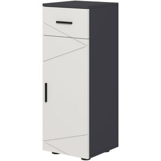 Kleankin Mobiletto Bagno in Truciolato con Cassetto Armadietto 2 Livelli Grigio - Kleankin