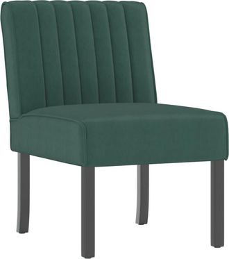 vidaXL Slipper Chair Dark Green Velvet Vidaxl