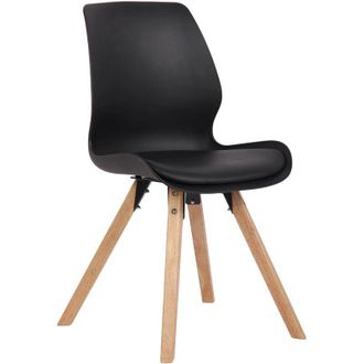 Clp Silla de salón Luna con asiento acolchado Negro Plástico