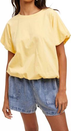 Wishlist Bubble Hem Knit Top In Lemon