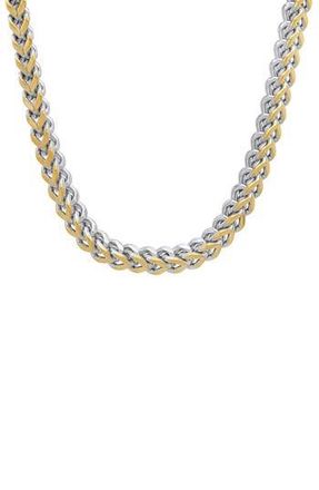 Steeltime Mens Two-Tone Stainless Steel Wheat Chain Necklace in Silver/Gold at Nordstrom Rack
