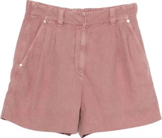 Brunello Cucinelli Brunello Cucinelli, Short Shorts, female, Pink, Size: M Pleated Shorts