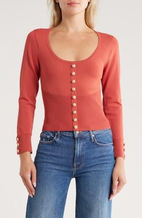 L'agence Lanetta Rib Top in Dark Umber/Gold at Nordstrom Rack, Size Large