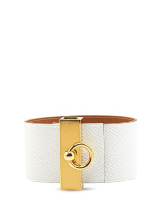 Herm&egrave;s Bracciale Illusion MM reversibile in pelle Epsom bicolore 2014 - Oro