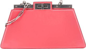 Fendi Fendi Pink Leather Peekaboo Cut Bag Medium (Authentic Pre-Loved)