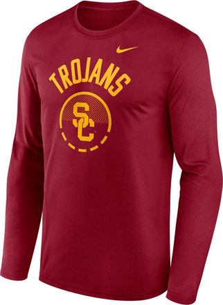 Nike USC Courtside Nike Mens Dri-FIT College Long-Sleeve T-Shirt in Red | 02TJ69WSCJ-FFP