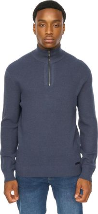 Duck and Cover Heren Potenza Gebreide Halve Rits Trui (Marineblauw)