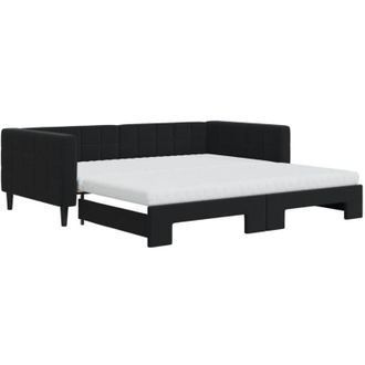 vidaXL Vidaxl - Sof&aacute; Cama Nido Con Colch&oacute;n Terciopelo Negro 100x200 Cm