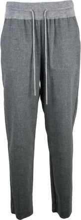 PANICALE Grey Stretch Wool Cashmere Pants