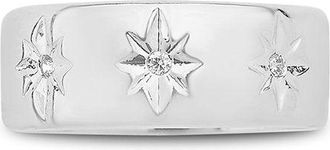 Sterling Forever Starburst Band Ring
