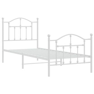 Berkfield Home Metal Bed Frame with Headboard & Footboard White 90x190 cm Single