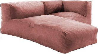 Oviala Mueble de jardín con 1 sillón esquinero y 1 chaise de terracota