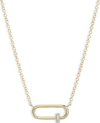 Meira T Diamond Lock Necklace in Yellow Gold at Nordstrom, Size 18
