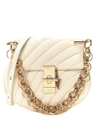 Chloé Natural Calfskin Leather Quilted Mini Drew Bijou Shoulder Bag (Authentic Pre-Loved)