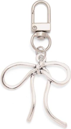 Petit Moments Cutesy Bow Keychain in Silver at Nordstrom
