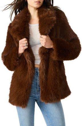 Steve Madden Kindra Faux Fur Coat in Brown at Nordstrom Rack, Size X-Large