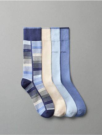 Calvin Klein Mens Rayon Blend 4-Pack Crew Socks - Multi