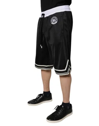 Dolce & Gabbana Logo-Embroidered Sweatshorts Bermuda Shorts - Black