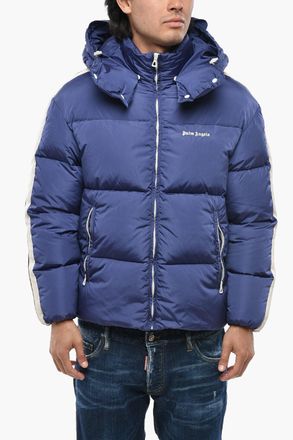Palm Angels Quilted Nylon Puffer With Removable Hood Palm Angels
