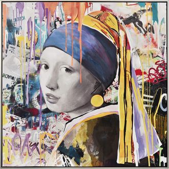 Schubiger M&ouml;bel Bild Street Art Perlen-M&auml;dchen