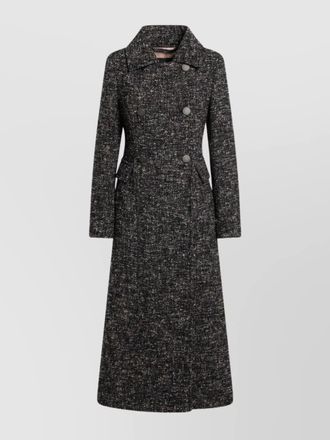 Max Mara boucle fabric belted double-breasted coat